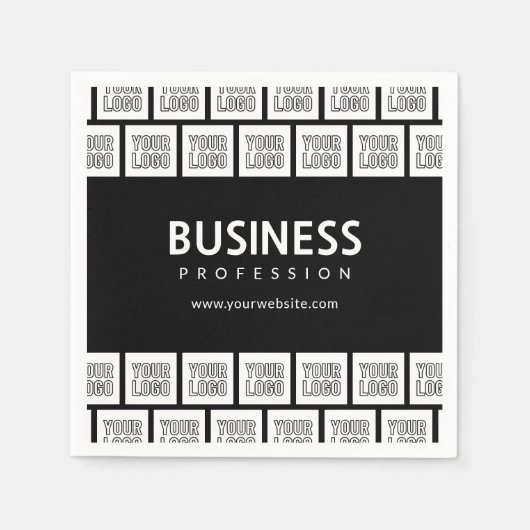 Uw Logo-tegelpatroon en bewerkbare bedrijfsnaam Servet (Voorkant)