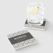 Uw Logo-tegelpatroon en bewerkbare bedrijfsnaam Stenen Onderzetter (Zijkant)