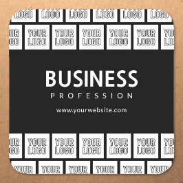 Uw Logo-tegelpatroon en bewerkbare bedrijfsnaam Vierkante Sticker