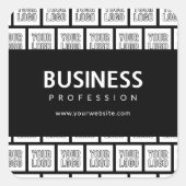 Uw Logo-tegelpatroon en bewerkbare bedrijfsnaam Vierkante Sticker (Voorkant)