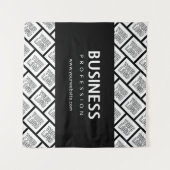 Uw Logo-tegelpatroon en bewerkbare bedrijfsnaam Wandkleed (Voorkant (horizontaal))