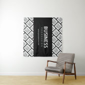 Uw Logo-tegelpatroon en bewerkbare bedrijfsnaam Wandkleed (In Situ (horizontaal))