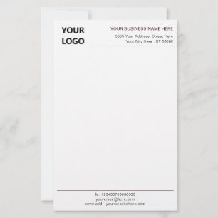 Uw Logo-tekst Business Stationery Paper Sjabloon Briefpapier