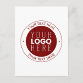 Uw Logo &  tekst | Dieprood/DIY-kleur Briefkaart (Voorkant)