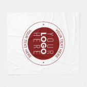 Uw Logo &  tekst | Dieprood/DIY-kleur Fleece Deken (Voorkant (Horizontaal))