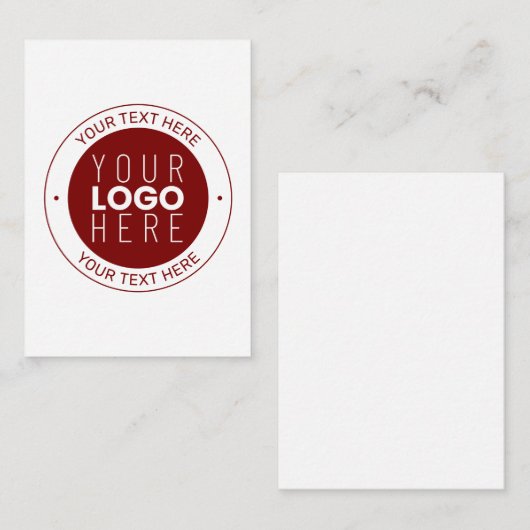 Uw Logo &  tekst | Dieprood/DIY-kleur Informatiekaartje (Voorkant / Achterkant)