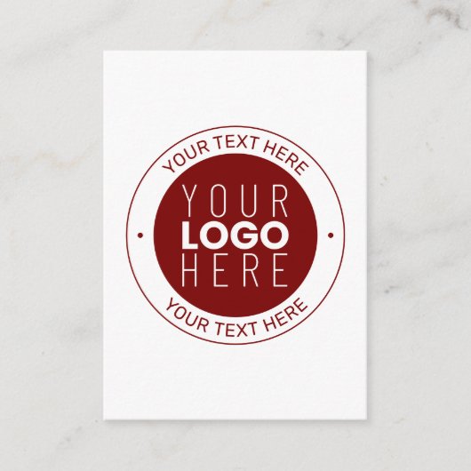 Uw Logo &  tekst | Dieprood/DIY-kleur Informatiekaartje (Voorkant)