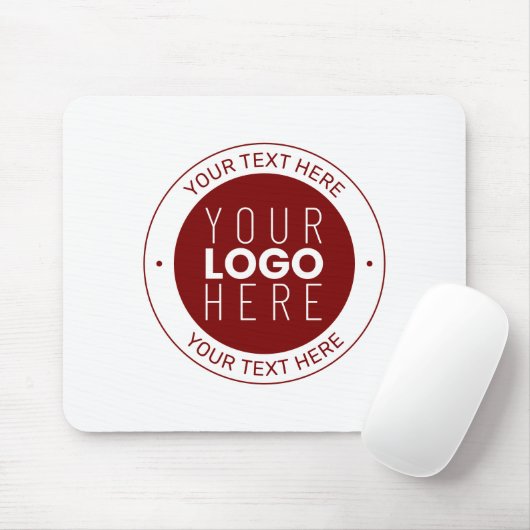 Uw Logo &  tekst | Dieprood/DIY-kleur Muismat (Met muis)