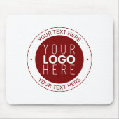 Uw Logo &  tekst | Dieprood/DIY-kleur Muismat (Voorkant)