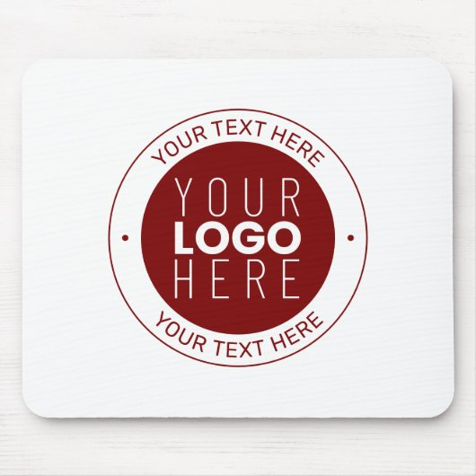 Uw Logo &  tekst | Dieprood/DIY-kleur Muismat (Voorkant)