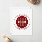 Uw Logo & tekst | Dieprood/DIY-kleur Notitiekaartje (Voorkant / Achterkant in situ)