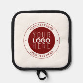 Uw Logo & tekst | Dieprood/DIY-kleur Pannenlap (Voorkant)