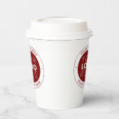 Uw Logo & tekst | Dieprood/DIY-kleur Papieren Bekers (Links)