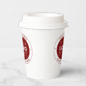 Uw Logo & tekst | Dieprood/DIY-kleur Papieren Bekers (Rechts)