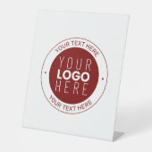 Uw Logo & tekst | Dieprood/DIY-kleur Reclamebord Met Voetstuk (Voorkant)