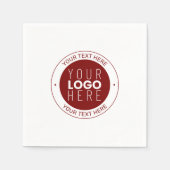 Uw Logo & tekst | Dieprood/DIY-kleur Servet (Voorkant)