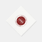 Uw Logo & tekst | Dieprood/DIY-kleur Servet (Hoek)