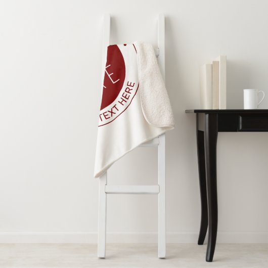 Uw Logo &  tekst | Dieprood/DIY-kleur Sherpa Deken (In situ)