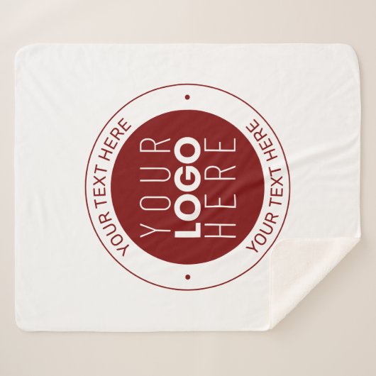 Uw Logo &  tekst | Dieprood/DIY-kleur Sherpa Deken (Voorkant (horizontaal))