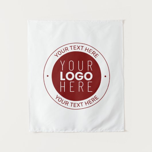 Uw Logo & tekst | Dieprood/DIY-kleur Wandkleed (Voorkant)