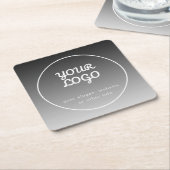 Uw Logo & tekst | Donkergrijs verloop Kartonnen Onderzetters (Schuin)