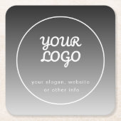 Uw Logo & tekst | Donkergrijs verloop Kartonnen Onderzetters (Voorkant)