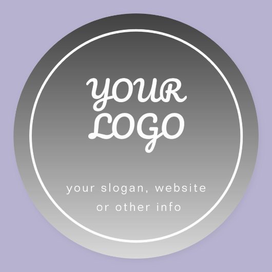 Uw Logo & tekst | Donkergrijs verloop Ronde Sticker