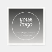Uw Logo & tekst | Donkergrijs verloop Servet (Voorkant)