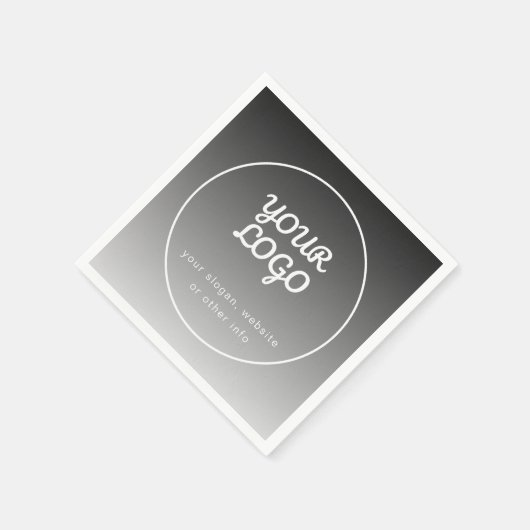 Uw Logo & tekst | Donkergrijs verloop Servet (Hoek)