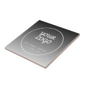 Uw Logo & tekst | Donkergrijs verloop Tegeltje (Zijkant)