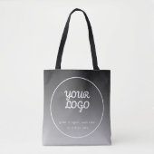Uw Logo & tekst | Donkergrijs verloop Tote Bag (Voorkant)