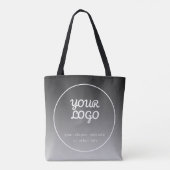 Uw Logo & tekst | Donkergrijs verloop Tote Bag (Achterkant)