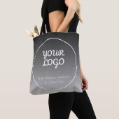 Uw Logo & tekst | Donkergrijs verloop Tote Bag (Dichtbij)
