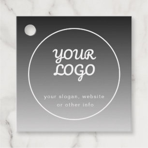 Uw Logo & Tekst Donkergrijze Gradiënt Bedankjes Labels