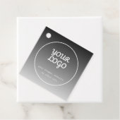 Uw Logo & Tekst | Donkergrijze Gradiënt Bedankjes Labels (In situ)