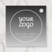 Uw Logo & Tekst | Donkergrijze Gradiënt Bedankjes Labels (Achterkant)