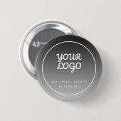 Uw Logo & Tekst | Donkergrijze Gradiënt Ronde Button 5,7 Cm (Voorkant /achterkant)
