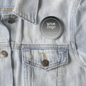 Uw Logo & Tekst | Donkergrijze Gradiënt Ronde Button 5,7 Cm (In situ)