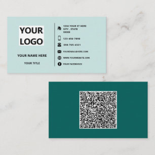 Uw Logo-tekst en QR-code Business Card Template Visitekaartje