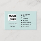 Uw Logo-tekst en QR-code Business Card Template Visitekaartje (Voorkant)
