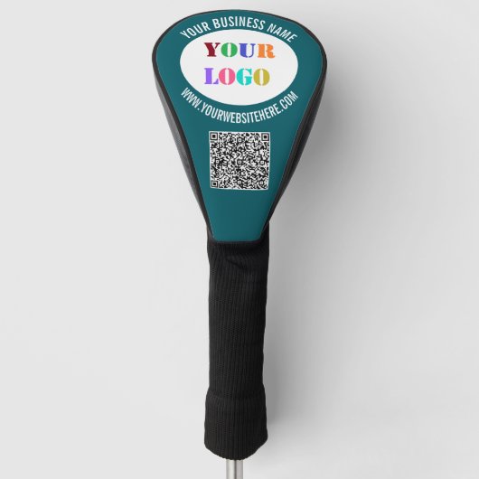 Uw Logo Tekst en QR Code Golf Head Cover (Voorkant)