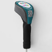 Uw Logo Tekst en QR Code Golf Head Cover (Schuin)