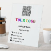 Uw Logo-tekst en QR-code voetstuk Sjabloon Reclamebord Met Voetstuk (Insitu)