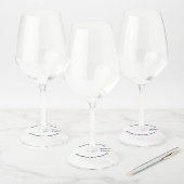 Uw Logo Tekst en QR Code Wijnglas Label Sjabloon (Set)