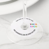 Uw Logo Tekst en QR Code Wijnglas Label Sjabloon (Dichtbij)