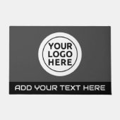 UW LOGO & TEKST Grijs Aangepaste Deurmat van het t (Voorkant)