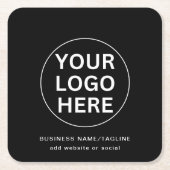 Uw Logo & Tekst Hier l Zwart & Wit Branded Kartonnen Onderzetters (Voorkant)