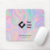 Uw Logo + tekst - Holografische Iridescent Muismat (Met muis)