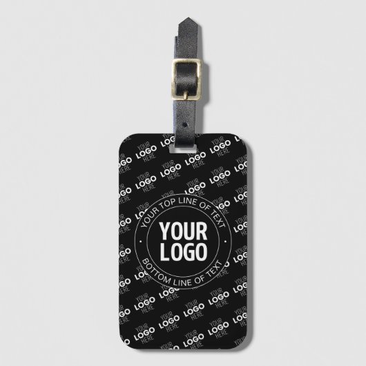 Uw Logo &  tekst met Logo Pattern Bagagelabel (Voorkant (verticaal))