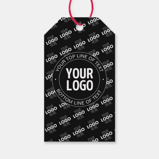 Uw Logo & tekst met Logo Pattern Cadeaulabel (Voorkant)